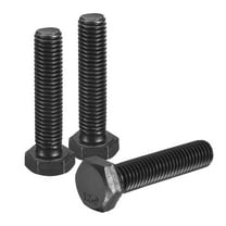 3Pack M10-1.5 x 45mm Left Hand Hex Head Bolt, Black Oxide Carbon Steel Reverse Fully Threaded  Fastener Screws Bolts for Machinery, Automobiles and Construction