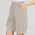 thumbnail image 4 of Pantalones Cortos de Cintura Alta para las Mujeres Casual Cordón de Color Sólido de Cinco Piezas, Pantalones de Cintura Alta de Poliéster 100%, Lavado a Mano Primavera Verano, 4 of 7