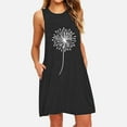 thumbnail image 2 of IROINNID Shift Dress For Women Round Neckline Fashion Pocket Dandelions Casual Night Dresses Prints Elastic Waist Sleeveless Dress, 2 of 5