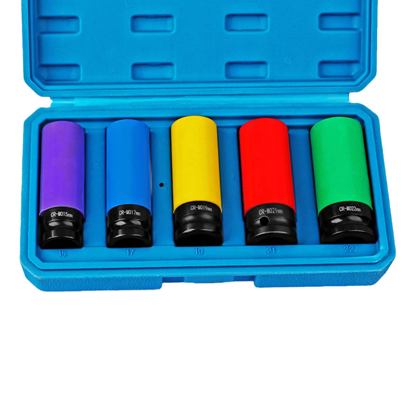 Colaxi Wheel Socket Set ,Socket, Wrench Set with Storage Case, Drive Angle 1/2" Protective Wheel Impact Socket Set for Husband, Men 5 piece