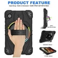thumbnail image 3 of For Samsung Galaxy Tab A9 8.7"(2023) Case,Kids Friendly,With Rotatable Adjustable Hand Strap,Retractable Kickstand,Shoulder Strap,Shockproof Anti-fall Rugged Heavy Duty Tablet Case Cover,Black, 3 of 10