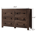 thumbnail image 2 of CHITOOMA Wooden Dressers for Bedroom 6 Drawer Adult, 47.2" Storage Cabine with Double Handle, Chest of Drawers for Living Room Hallway, Walnut, 2 of 11