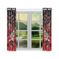 thumbnail image 3 of MYPOP Red Poppy Flowers With Black Window Curtain Kitchen Curtain 26x39 inches (Two Piece), 3 of 3