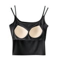 thumbnail image 4 of Lenpel Women's Tank Tops with Built in Bra Spaghetti Straps Square Neck Slim Crop Sleeveless Shirts Soft Casual Camisole Tops, 4 of 6