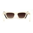 thumbnail image 4 of Womens Rectangular Thick Rim Gothic Cat Eye Plastic Sunglasses Ivory Brown, 4 of 4