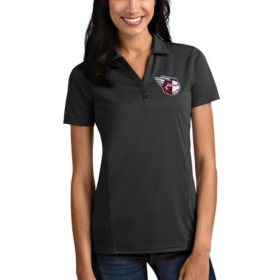 Women's Antigua Charcoal Cleveland Guardians Tribute Polo