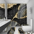 thumbnail image 3 of Aosijia 4 Pcs Marble Shower Curtain Sets Bathroom Sets with Shower Curtain and Rugs and Accessories Rug Toilet Lid Cover and Non-Slip U Shape Mat Waterproof Shower Curtain with 12 Hooks, 3 of 6