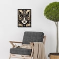 thumbnail image 2 of Boho Tribal Cat Face Abstract Illustration Artwork Framed Wall Art Print A4, 2 of 4