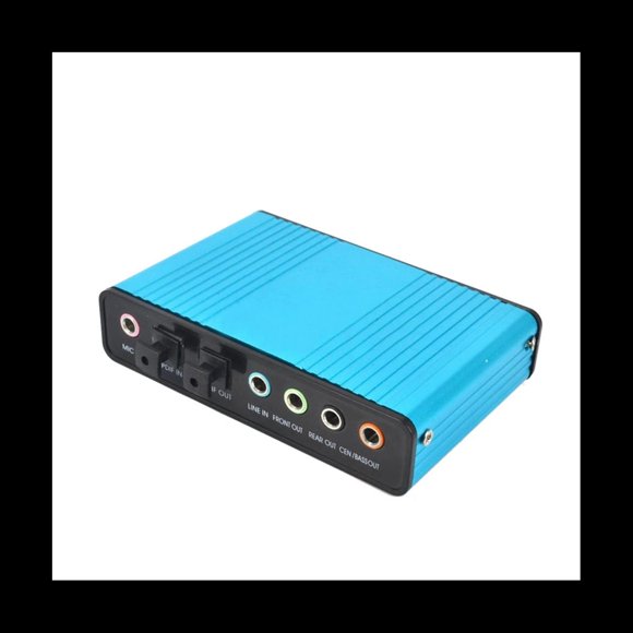 USB 6 Channel 5.1 / 7.1 Surround Tarjeta de Sonido Externa PC Laptop Desktop Tablet Audio Tarjeta Adaptadora óPtica (Azul)