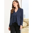 thumbnail image 4 of DARING DIVA Women's Notched Lapel One Button Work Office Suit Jackets S Dark Blue, 4 of 6
