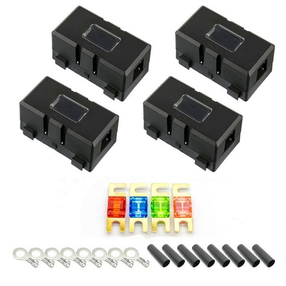 Pack of 4 Car Fuse Holder Universal Auto Professional Automobile Vehicle Vehicle Truck Caravans RVs Flame Retardant Circuit Protection Fuses Replacement Parts 50A