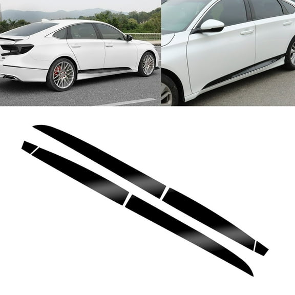 Xotic Tech 6pcs Body Door Side Lower Protector Stripe Vinyl Decal Sticker Compatible with Honda Accord 2018 2019 2020 2021 (Glossy Black)
