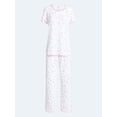 thumbnail image 4 of Joyspun Women's Lightweight Short Sleeve Sleep Tee and Pants Set, 2-Piece, Sizes XS-3X, 4 of 4
