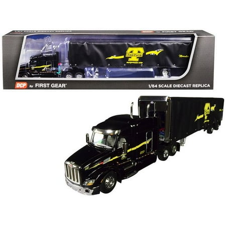 First Gear 60-0479 53 ft. Peterbilt Model 579 with 72 Mid-Roof Sleeper Cab, Black