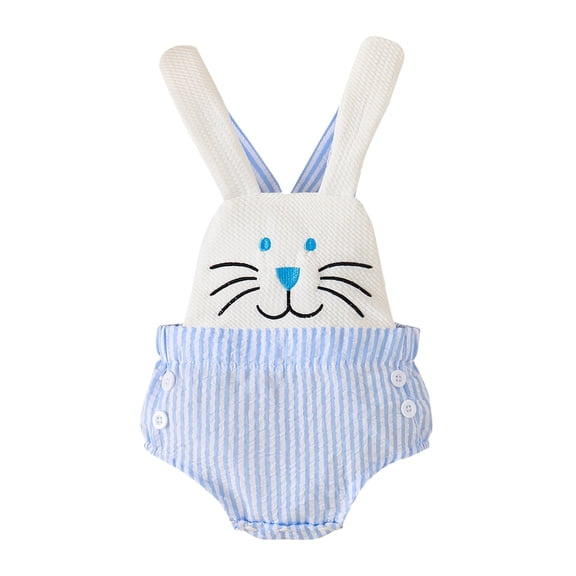 Ruyang My First Easter Baby Boy Girl Outfit Bunny Rabbit Ear Sleeveless Romper Overalls Girl Easter Trendy Fashion Outfit Jumpsuit