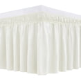 thumbnail image 1 of GFDYREE Wrap Around Bed Skirts for King & Cal King Beds 15" Drop, Ivory Adjustable Elastic Dust Ruffles Easy Fit Wrinkle & Fade Resistant Silky Luxurious Fabric Machine Washable, 1 of 6