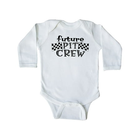 

Inktastic Future Pit Crew Racing Flags Gift Baby Boy or Baby Girl Long Sleeve Bodysuit