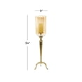 thumbnail image 4 of DecMode Gold Aluminum Metal Single Candle Hurricane Lamp, 4 of 10