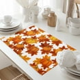 thumbnail image 5 of Fall Orange Pumpkin Placemats Set of 2 Thanksgiving Vintage Maple Leaf Farmhouse Heat Insulated Linen Place Mats, Washable Stain-Proof Table Mats for Dining Tables Holiday Decor 13x19inch, 5 of 9