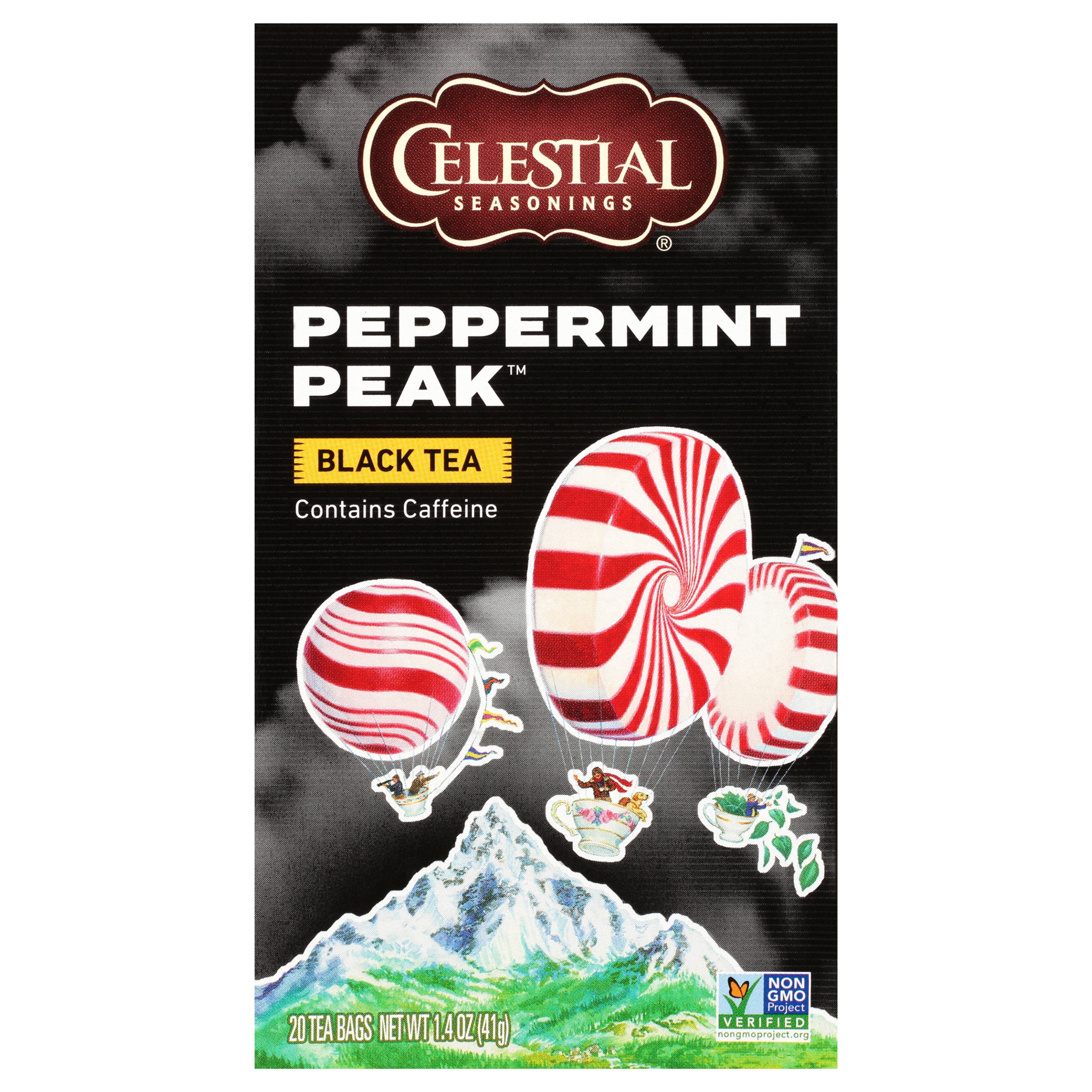 Celestial Seasonings Peppermint Peak Black Tea, 20 Ct Tea Bags