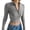 Gray, variant on Lixiuxyad Women's Casual Solid Color Zipper V Neck Slim Fit Sweater T Shirt For Autumn And Winter Seasons Summer Tee Shirts,Black L