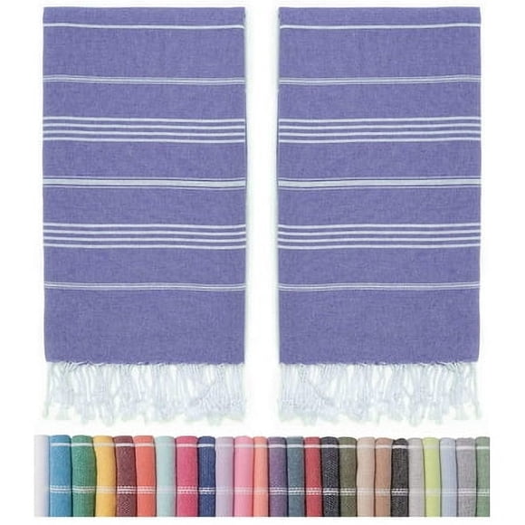 HAVLULAND Sale Pack of 2 Turkish Beach Towels 100% Cotton Super Absorbent Quick-Dry Sand Free Beach Towel Oversized 71x39 Lightweight Beach Blanket Soft Turkish Bath Towel Travel Towels (Purple)