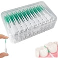 thumbnail image 1 of Soft Dental Floss Picks 200 PCS,Dental Picks with case, Toothpicks Brush Between Teeth, Tooth Flossing Brush Disposable for Cleaning, Toothbrush Clean Tool, Green Colour, 1 of 7