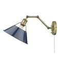 thumbnail image 5 of Yep by Golden Lighting Orwell 1-light Swing Arm Wall Lamp in Aged Brass and Navy Blue shade, 5 of 5