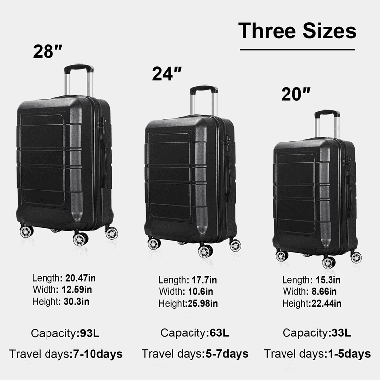 24 inch luggage size sale