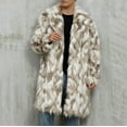 thumbnail image 6 of YueHuiYing Men's Faux Fur Coat Winter Long Faux Mink Coat Fluffy Thick Trench Coat Turn Down Collar for Men, 6 of 9
