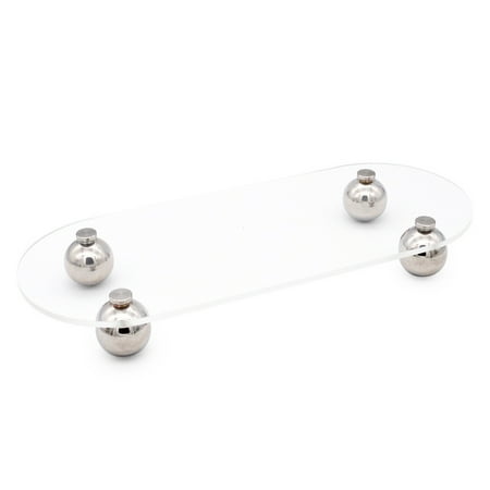 

2024 Acrylic Storage Tray Clear Transparent Stainless Steel Round Feet Minimalist Style Decorative Practical Desktop Shelf for Cafes Oval