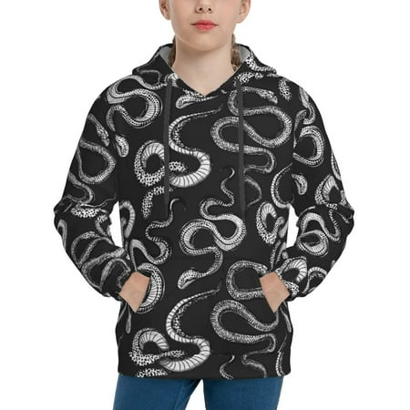 Disketp Snake Youth Hoodie Sweatshirt for Boys Girls Kids Pullover Hooded Classic Casual Essentials Hoodie-Medium