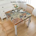 Ulloord Fall Art Floral Square Fitted Tablecloth, Elastic Edge Home