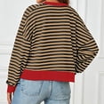 thumbnail image 6 of Htigea Oversized Sweatshirts for Women Striped Color Block Long Sleeve Pullover Casual Loose Fit Y2K Sweatshirt Coffee XL, 6 of 8