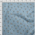 thumbnail image 3 of oneOone Cotton Poplin Twill Grayish Blue Fabric Leaves & Floral Artistic Quilting Supplies Print Sewing Fabric By The Yard 56 Inch Wide, 3 of 4