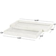 thumbnail image 4 of CosmoLiving by Cosmopolitan 14",11"W White Marble Slim Tray with Raised Edge, 2-Pieces, 4 of 12