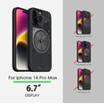 thumbnail image 2 of Aulumu A15 Magnetic Case for iPhone 14 Pro Max Case Compatible with MagSafe Semitranslucent Matte Cover, Hard Shell, Anti-Fingerprint, Slim Soft TPU Frame, 6.7inch, Black, 2 of 5