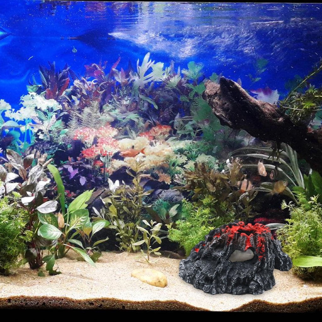 Halloween Aquarium Volcano Model Decors Resins Stone For Fish Tanks Creative Landscape Design