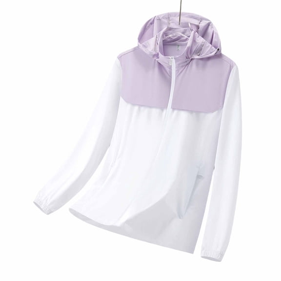 Cekizud Jackets for Women UPF 50 Long Sleeve Hooded Lightweight Hiking Sun Protection Coat,Sizes L-5XL