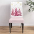 thumbnail image 5 of Chair Covers for Dining Room Set of 6,Watercolor Pink Christmas Tree Stretch Seat Protector Removable Washable Chairs Slipcovers for Kitchen Banquet Wedding Hotel,Snowflake on Gray, 5 of 6
