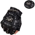 thumbnail image 4 of gants Gothiques Steampunk Gants Sans Doigts De Capitaine En Cuir Vintage Pour Hommes, 4 of 5