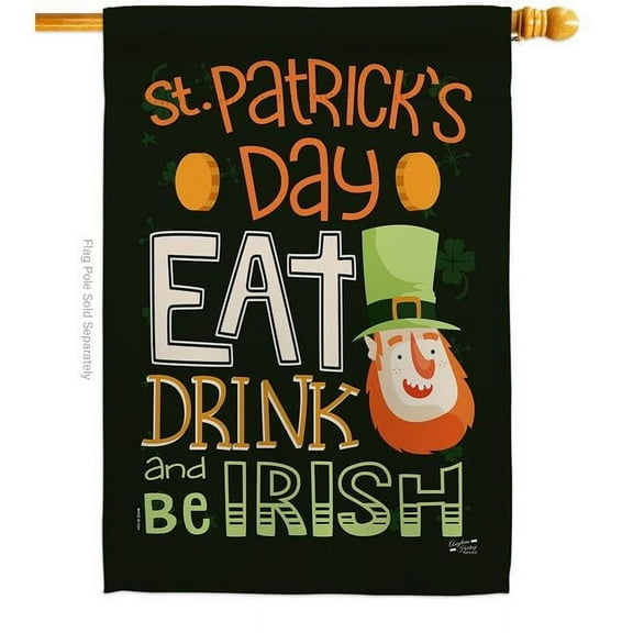 Angeleno Heritage H137315-BO Be Irish Springtime St Patrick Double-Sided Garden Decorative House Flag, Multi Color