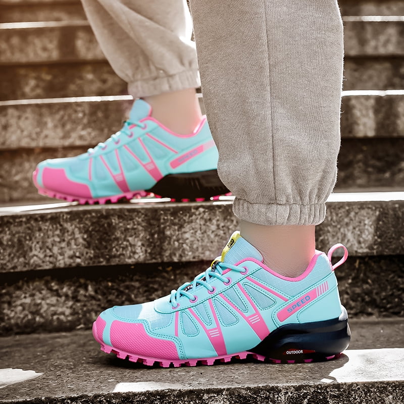 Outdoor Summer Men Trekking Hiking Shoes Lightweight Quick Dry Breathable Sneakers Anti Slip Wear Resistant Soft Sole Comfort Shoes for Mountain Climbing Daily Outdoor Wear