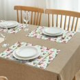 thumbnail image 3 of Green Highland Cow Flower Pattern Summer Placemats Table Placemats Set Of 4-Linen Kitchen Washable Placemats Table Mats 11.8"x17.7" Non-Slip Heat Resistant, 3 of 6