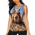 thumbnail image 1 of Balery Close-Up Curious Squirrel Camiseta sin mangas estampada ligera para mujer, tops de entrenamiento sin mangas, camisetas de yoga transpirables de secado rápido.-Large, 1 of 7