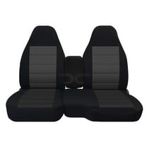 Fits 2004-2012 Ford Ranger Velour Seat Covers 60/40 Bench w Solid Console:Black- Charcoal