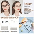 thumbnail image 6 of MARE AZZURO Oversize Square Reading Glasses for Women Oversized Trendy Large Readers 1.0 1.5 2.0 2.5 3.0 3.5 (Black,1.50), 6 of 6