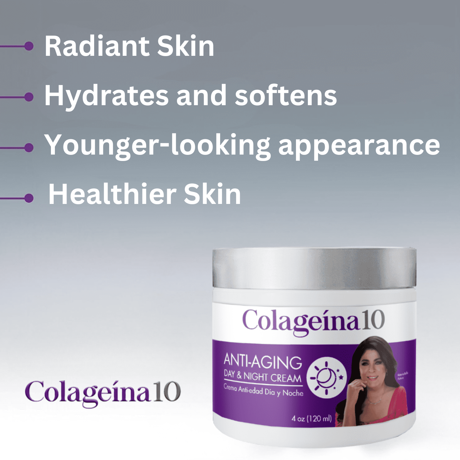 (2 pack) Colageina 10 Anti-Aging Day & Night Cream, Moisturizer for Normal Skin Type, 4 oz