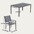thumbnail image 3 of Outsunny 7 Piece Outdoor Dining Set w/ 6 Stackable Chairs & Rectangle Table, 3 of 10