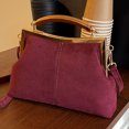 thumbnail image 3 of HUISZJ Faux Suede Crossbody Bag, Solid Color Handbag, Lightweight Fashion Shoulder Bag for Work Travel Outdoor (Red), 3 of 10